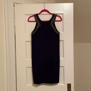 Lilly Pullitzer navy dress with gold beading